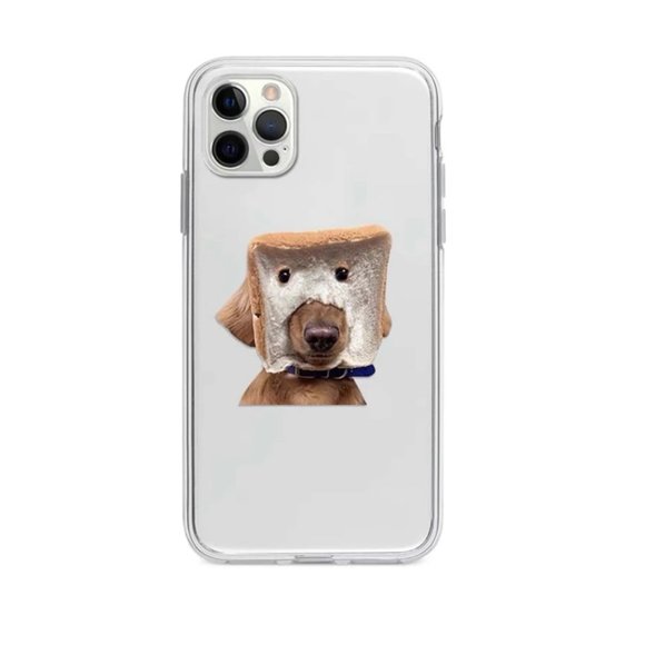 NEW iPhone 13/Pro/Max Bread Dog Painted Clear iPhone case - Picture 1 of 3
